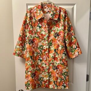 Julie Brown Mildred Trench Coat in Bora Bora 70s Floral